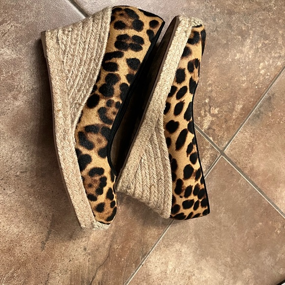 JCrew Seville Espadrille Wedges Leopard - Picture 5 of 9